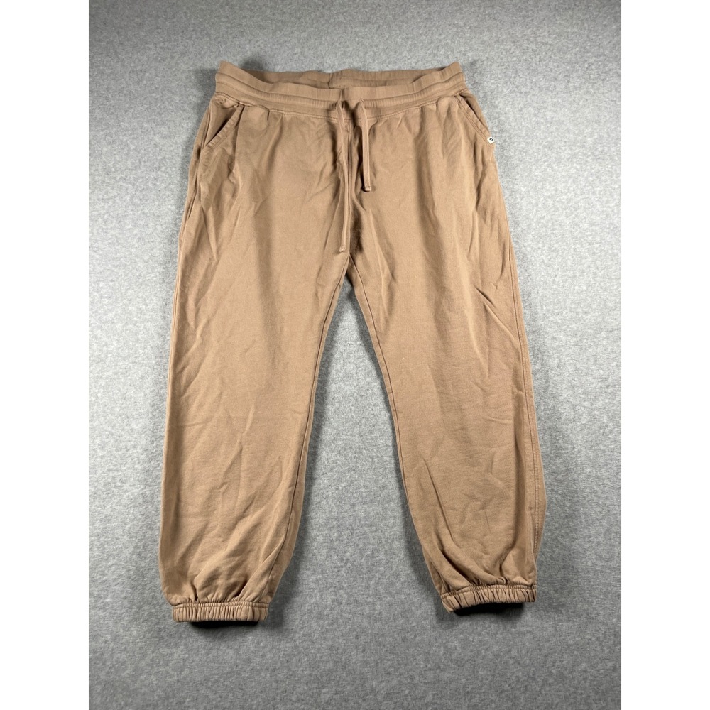 Pact 100% Organic Cotton Joggers Womens XXL Tan Minimalist Capsule Sustainable